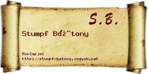 Stumpf Bátony névjegykártya